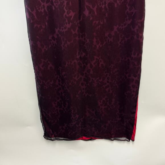 VTG Tahari 100% Silk 90s Y2K Dark Whimsygoth Animal Print Maxi Dress Sz 6 - Picture 7 of 14